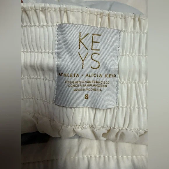 NWT Athleta+Alicia Keyes off White gauze Cargo Pants with and Elastic Cuffs 8